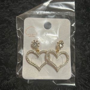 Gold heart earrings